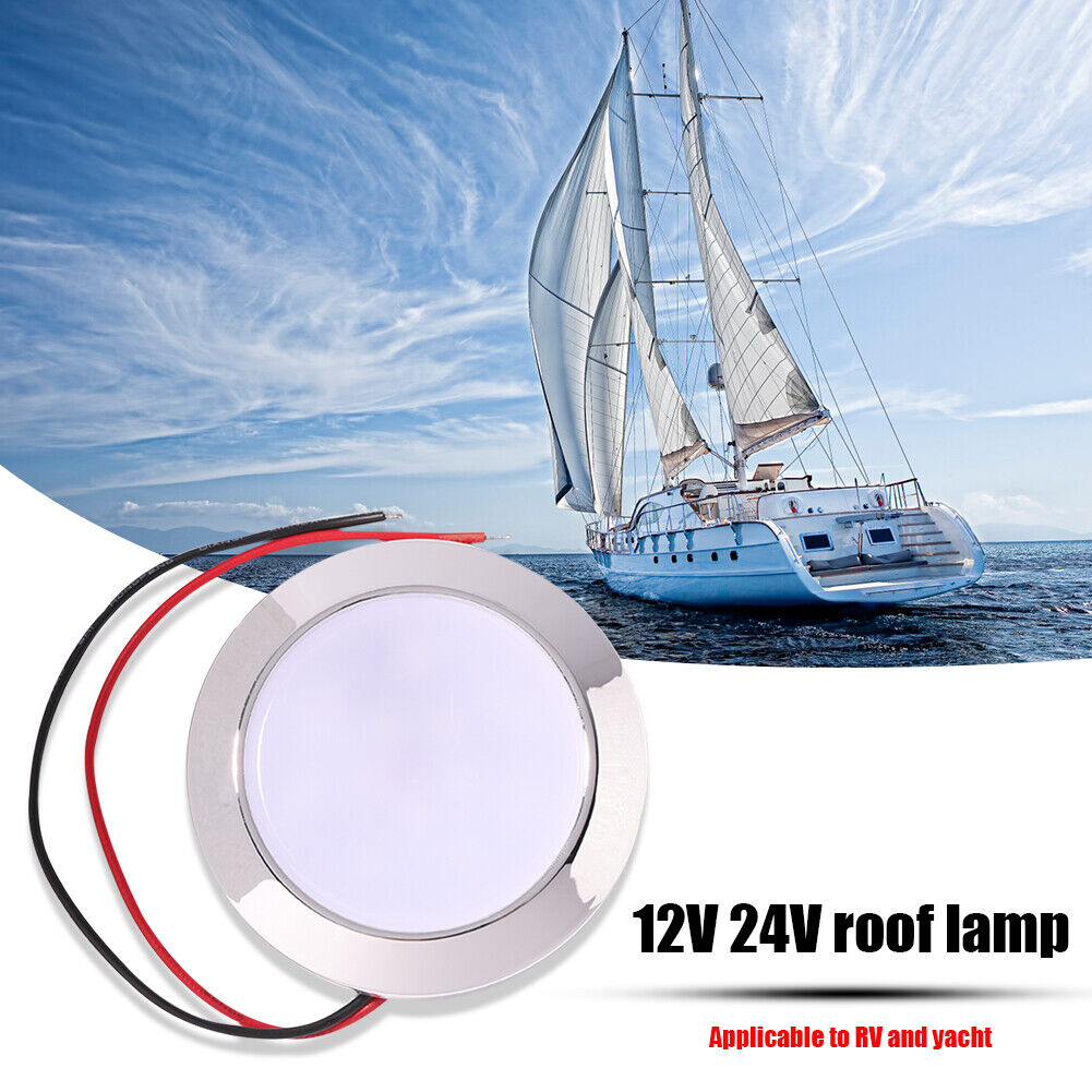 1.8W Waterproof 12V Car 24 SMT LED Dome Lamp for RV Marine (White Light)