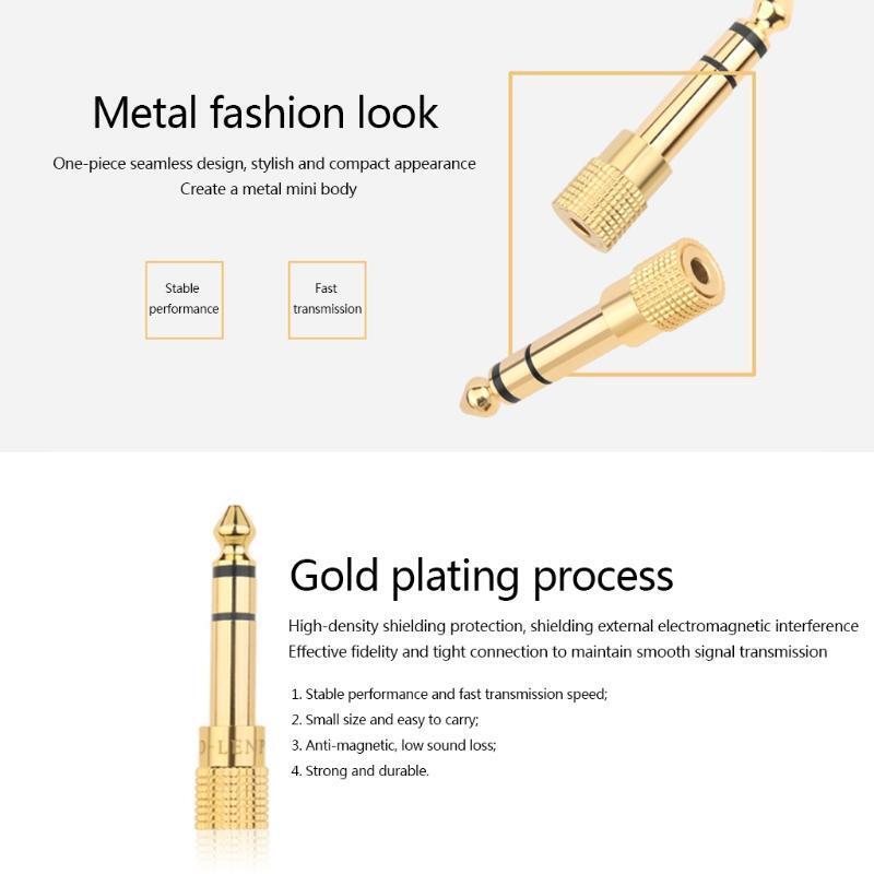 Jack 6.35mm Male To 3.5mm Female Adapter Connector Headphone Audio Adapter