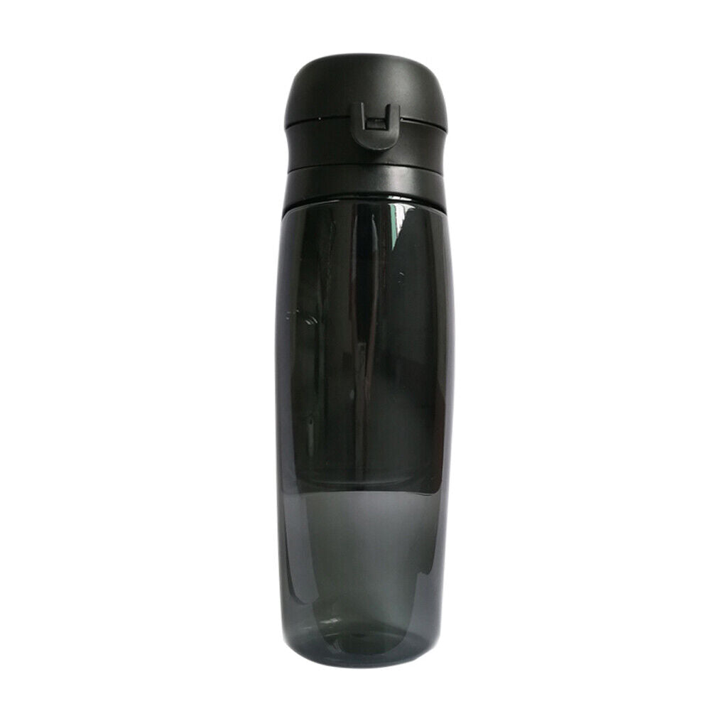 750ml Sports Water Bottle with Card Holder Drinking Outdoor Kettle (Black)