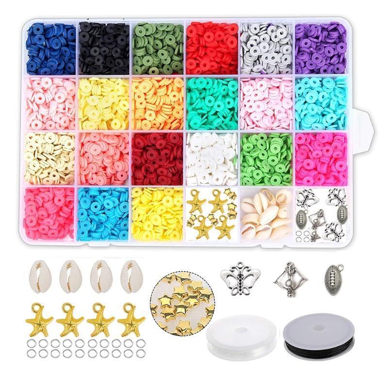 Round Clay Spacer Bead Jewelry Making Disc Bead Bracelet Necklace Earring Making