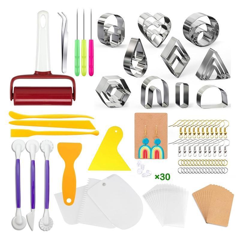 Stainless Steel Earring Cutters Set of 140 Earring Hooks Jump Rings Accessory