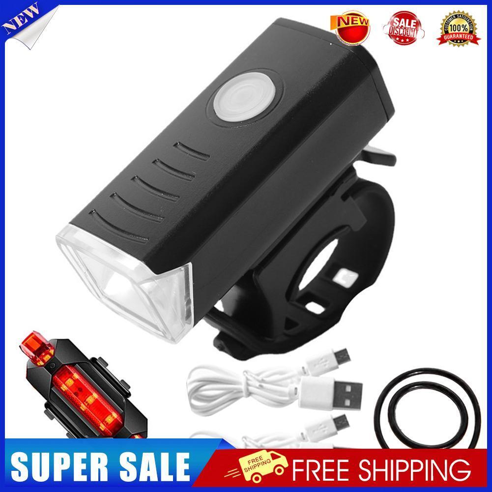 MTB Bike USB Rechargeable Headlight Taillight Set Bicycle Lights (2255+918)