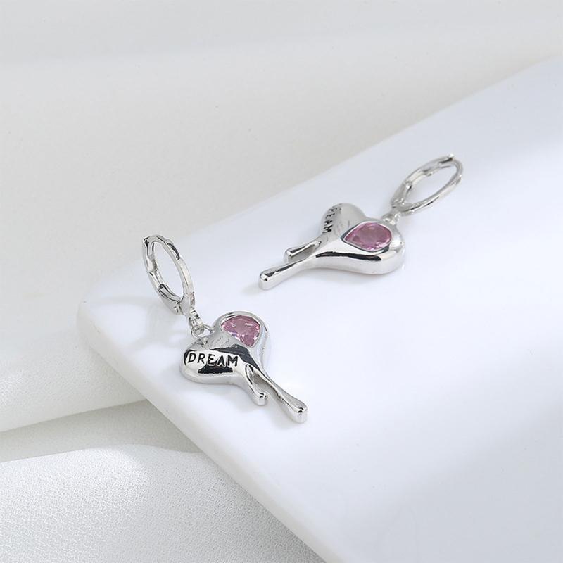 Irregular Zircon Lava Love Earrings Hip-hop Style Personality Melting Ear Buckle