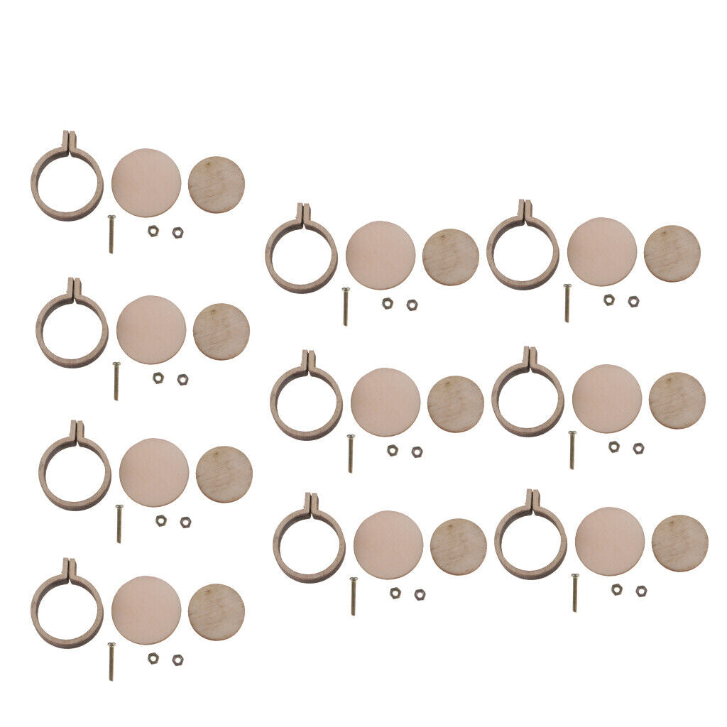 Set of 10 Wooden Embroidery Hoop Frames Embroidery Hoop Sewing DIY 20mm