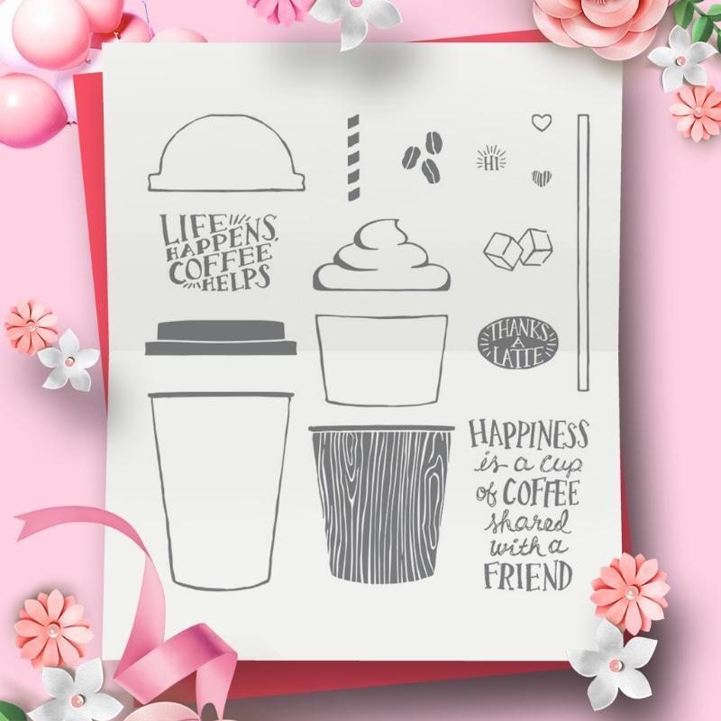 Coffee Cup Silicone Clear Seal Stamp DIY Scrapbooking Emboss Photo Album Decor