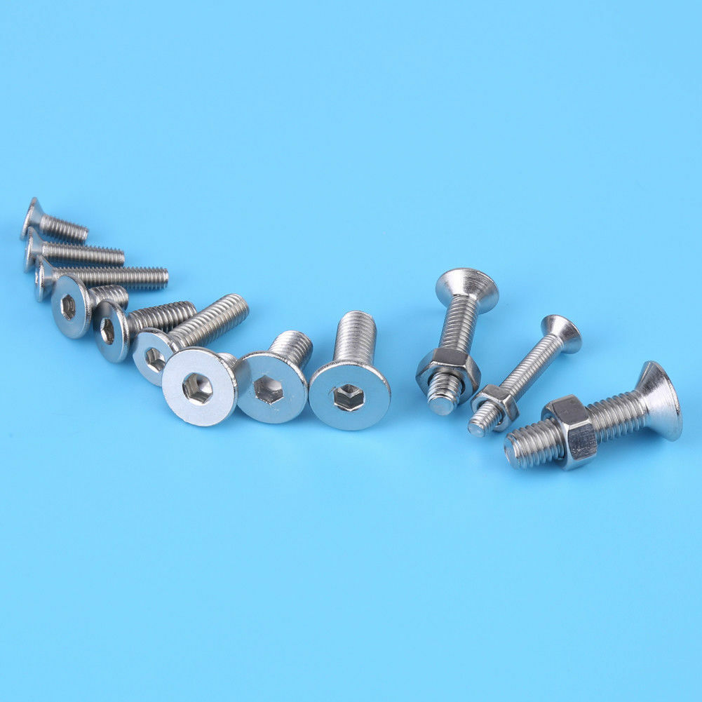 440pc M3 M4 M5 Stainles Steel Hex Socket Flat Head Screw Bolts Nuts kit Durable