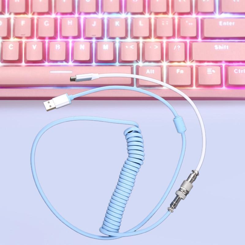 Detachable Aviation Gaming Mechanical Keyboard Coiled Type-C Aviator Connectotor
