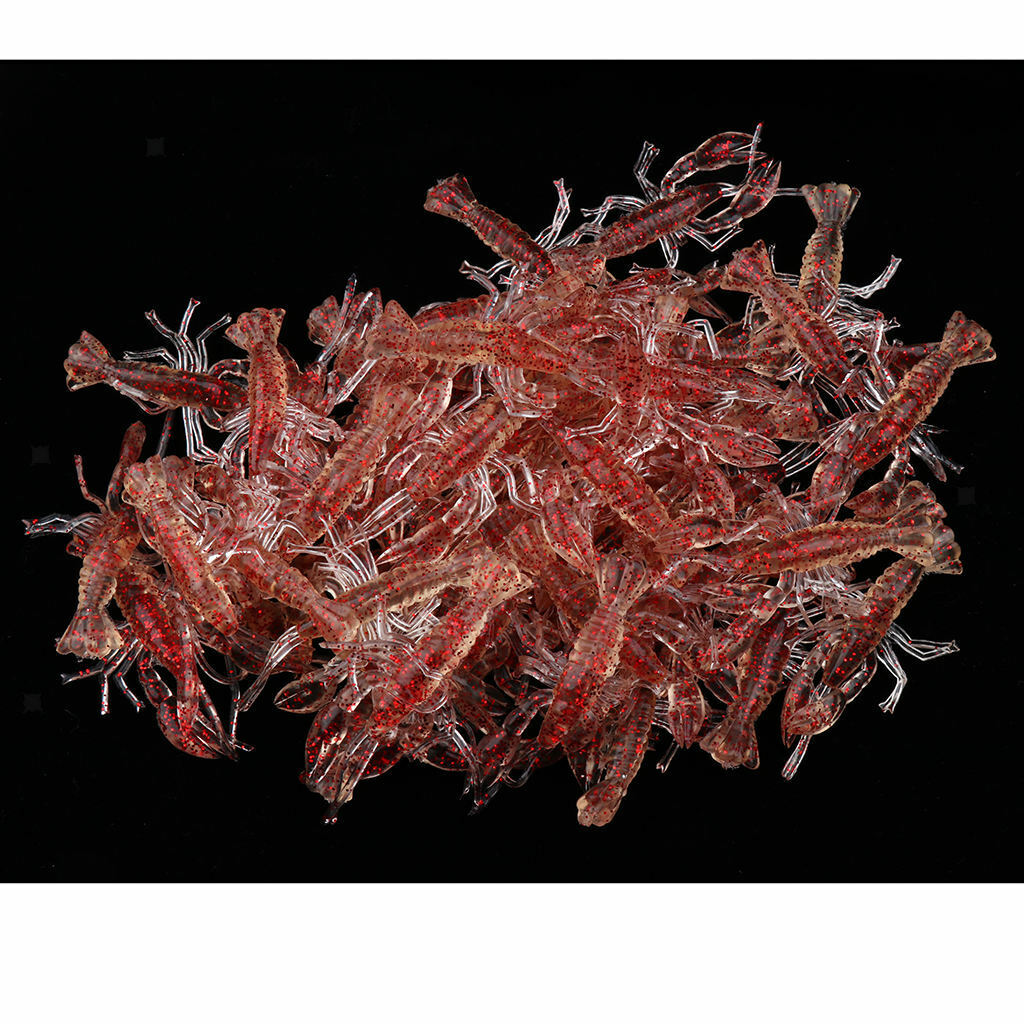 50pcs Crawfish Soft Bait Fishing Lure Life-like Crayfish Jig Head Red