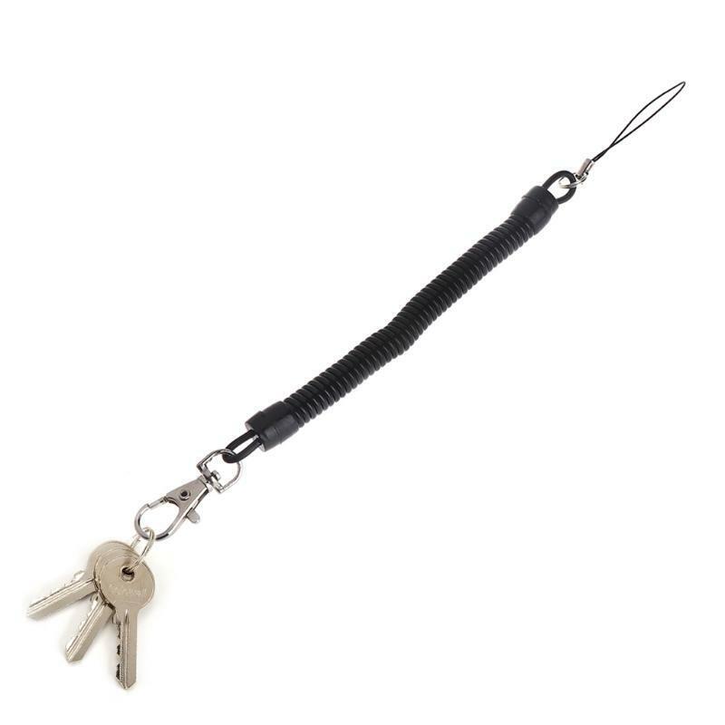 Spring Elastic Retractable Rope Phone Antilost Key Chain  Carabiner