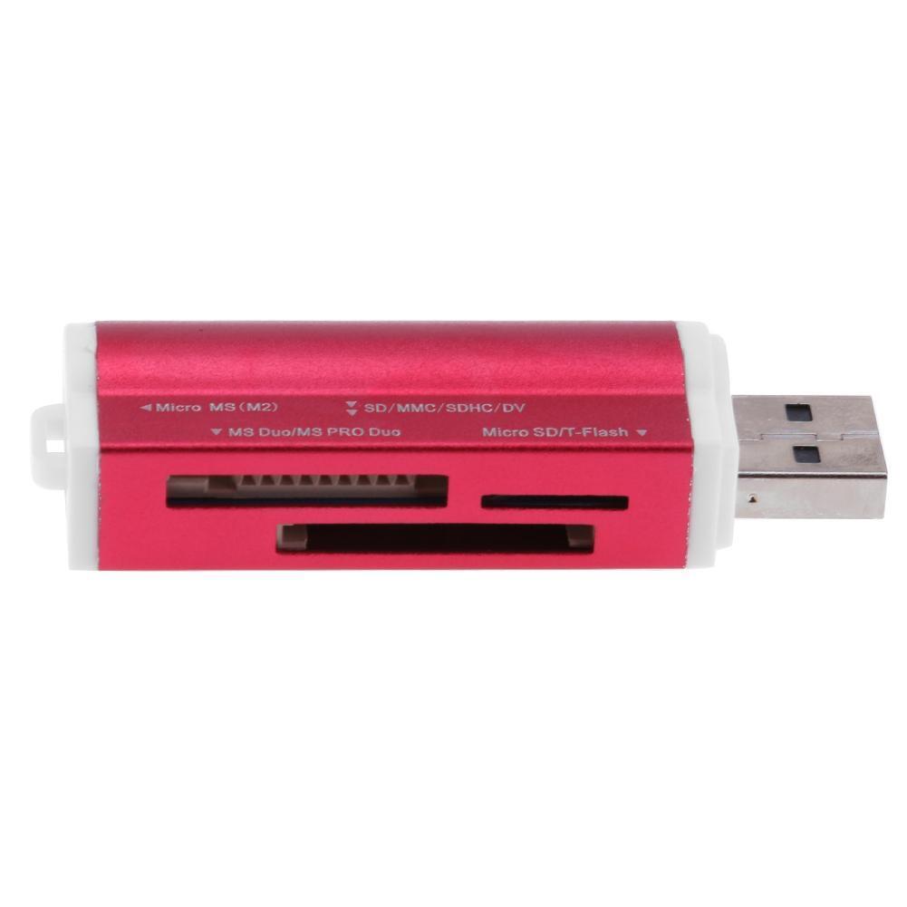 USB2.0 4 in 1 Multi Memory Card Reader for SD/SDHC/Mini SD/MMC/TF (Red)