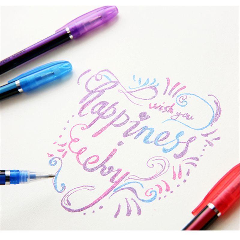 48 Colors/Set Gel Pen Metallic Marker Pens Neon Color Sketch Pen Creative Pen
