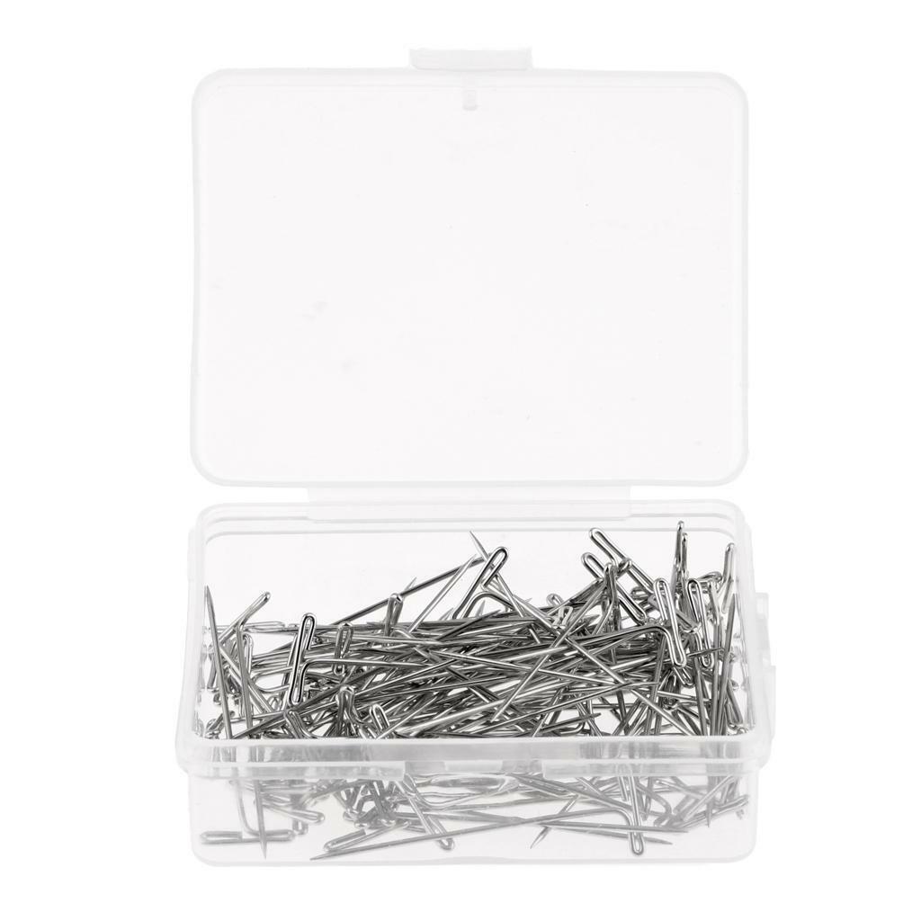 100 Pieces Stainless Steel Styling T Needle  for Fixing Wigs Dress