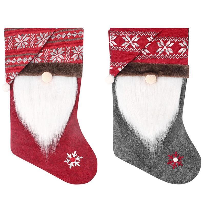 Christmas Gnome Stockings 2pcs/set Hanging Pendant Xmas New Year Festival Party