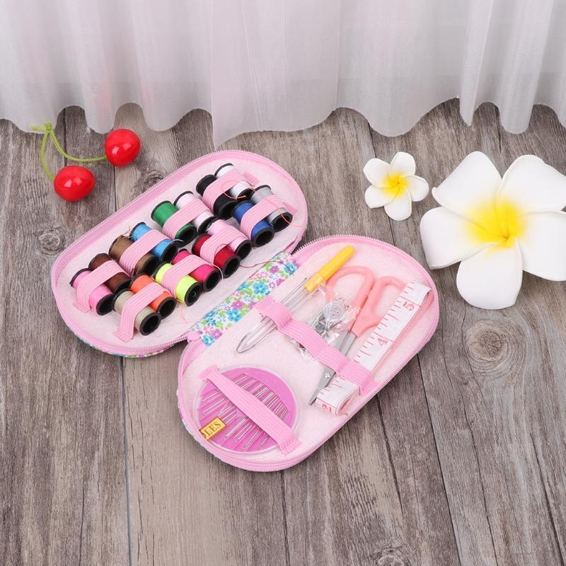 Travel Sewing Kit Box Beginners Starters Learning Embroidery Sewing Craft Supply