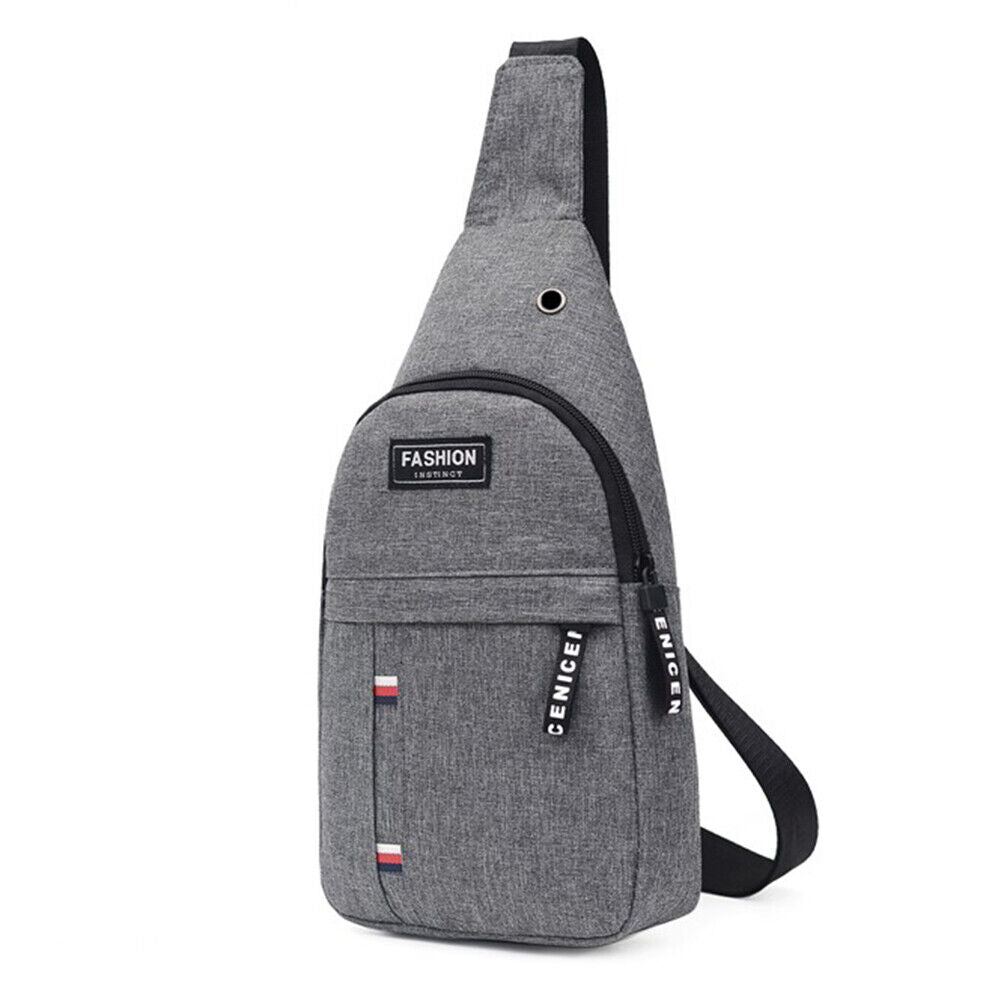 Women Fashion Solid Color Shoulder Chest Bag Travel Large Handbags (Gray)