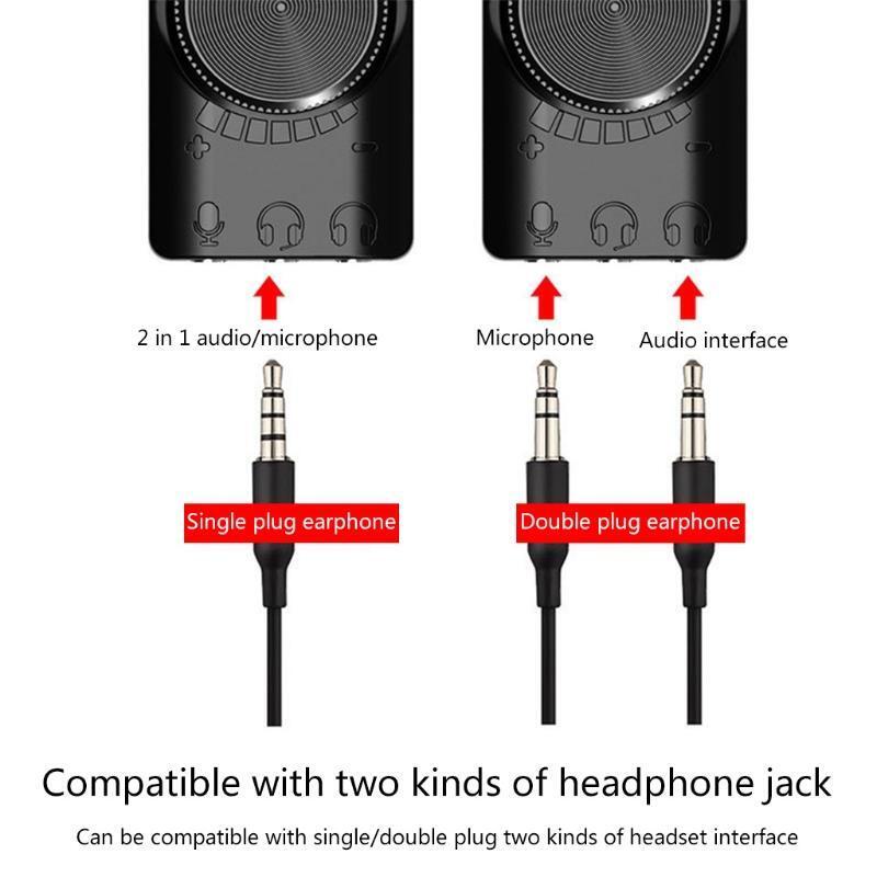 External USB Sound Adapter for Earphone Headphone Microphone PC Plug and Play