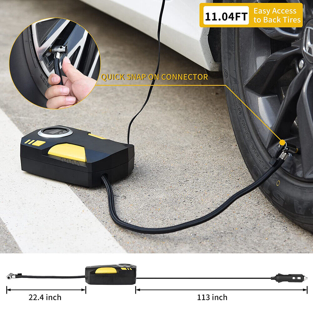 12V Digital Inflatable Pump with Air Nozzle Balls Bicycle Car Tyre Air Pump