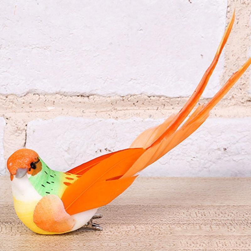 12 Pieces Simulation Foam Birds Exquisite Birds Ornament with Clips for Garden