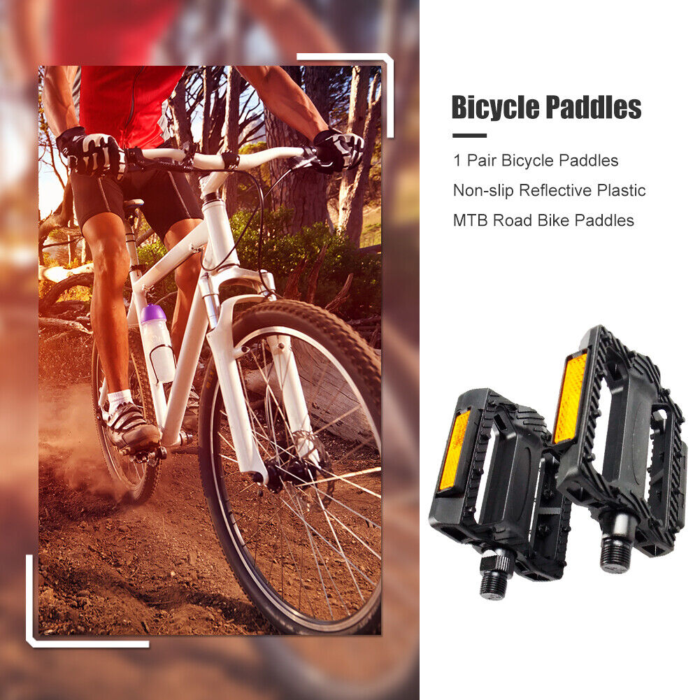 1 Pair Bicycle Paddles Non-slip Reflective Plastic MTB Road Bike Paddles