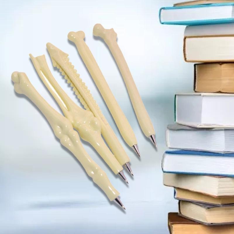 Creative Bone-shaped Ballpoint Pen Mini Pen Cap for Hospital Women Men 5PCS