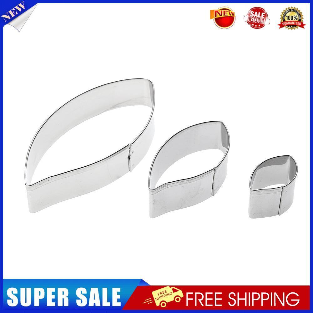 3pcs/set Metal Cookie Cutters Biscuit Mold Leaves Fondant Cake Mould