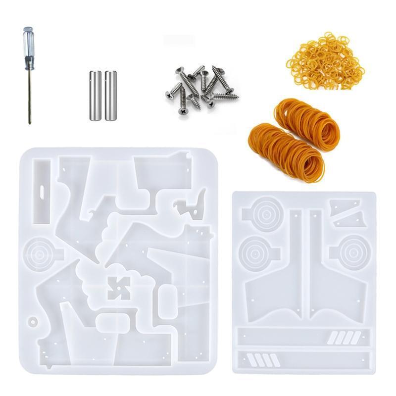 Handheld Gun Target Silicone Molds with Accessories Set Screwdriver Screw