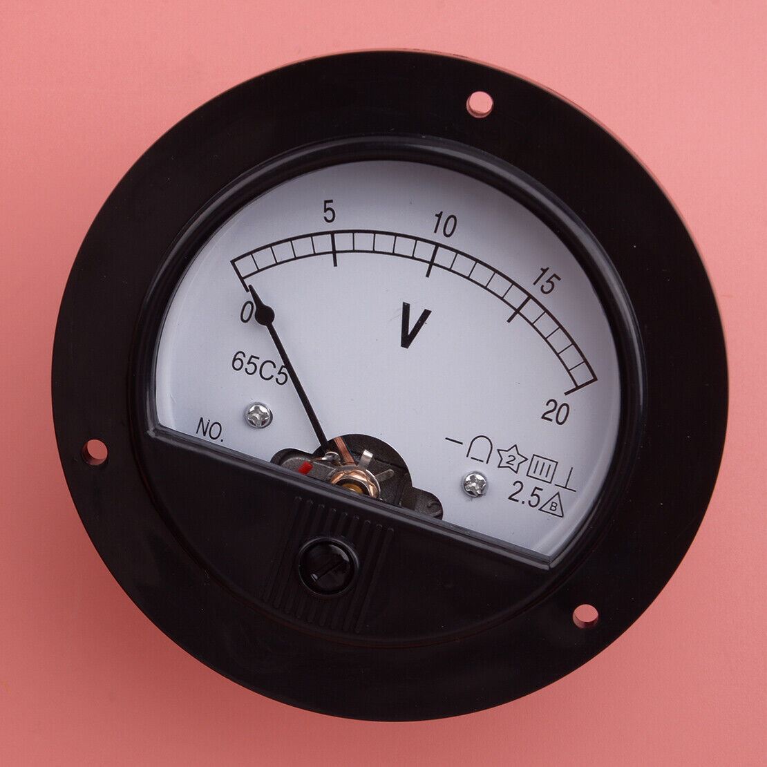 DC 0-20V Round Analog Volt Voltage Panel Meter Voltmeter Gauge