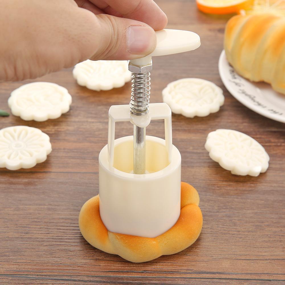 Ice Mooncake Mold Plant Print Hand Pressed Mid-autumn Festival Baking Tool
