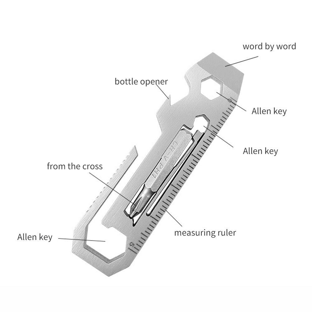 7 in 1 Outdoor EDC Gear Bottle Opener Screwdriver Wrench Pocket Multi Tool