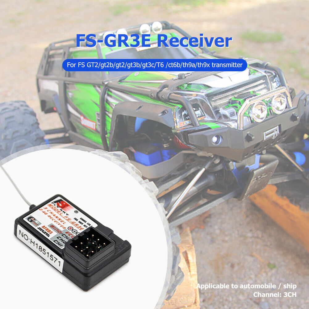 FlySky FS-GR3E 3CH 2.4GHz RC Receiver for FS T6/CT6B/TH9A/TH9X Transmitter