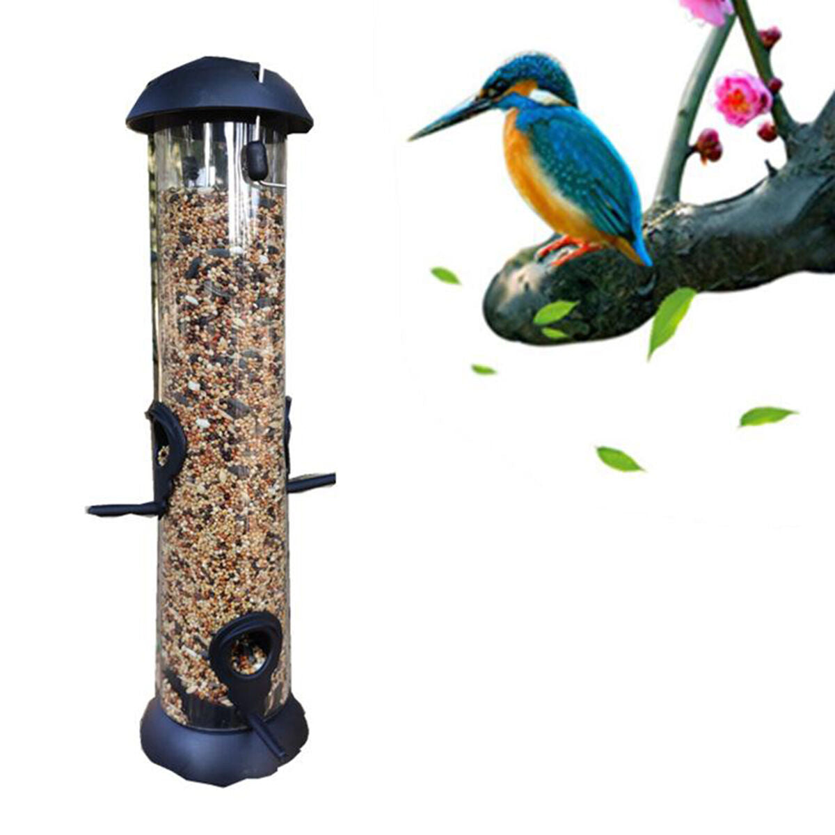 Clear Bird Feeder Classic Tube Feeder Outdoor Hanging  Feeders