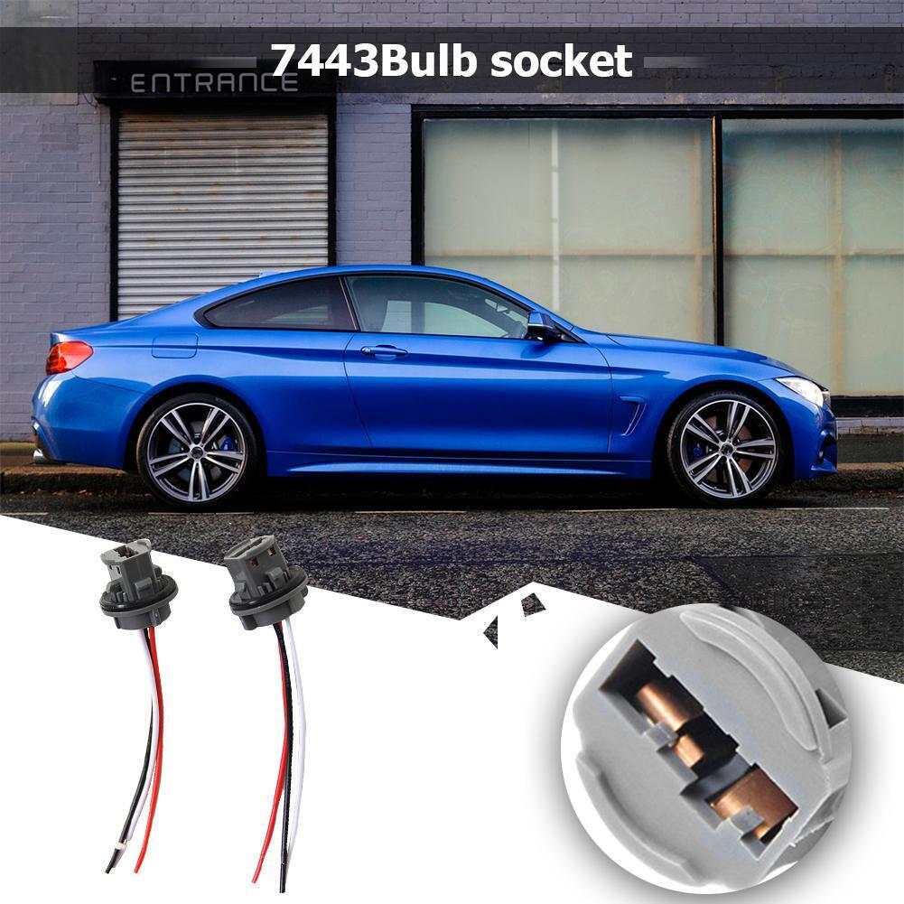 2pcs T20 7443 Car Bulb Holder Lamp Socket Adapter LED Side Light Connector