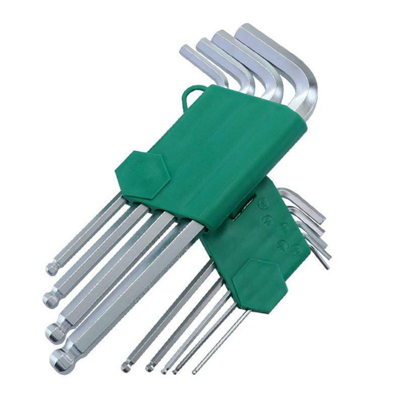 9pcs/set Hex Allen Key Wrench L-Shape 1/16''-3/8'' Hexagon Repair Bicycle Tools