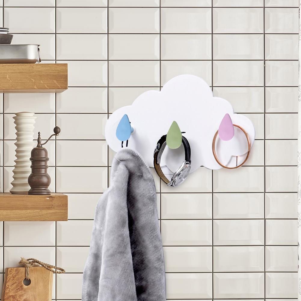 Cute Cloud Hook Plastic Clothes Storage Hanger Rack Wall Kid Bedroom Decor