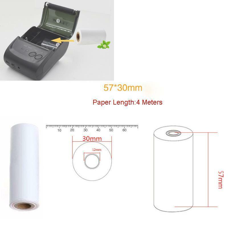 5PCS 57x30mm Thermal Receipt Paper Roll for Mobile POS 58mm Thermal Printer Lot