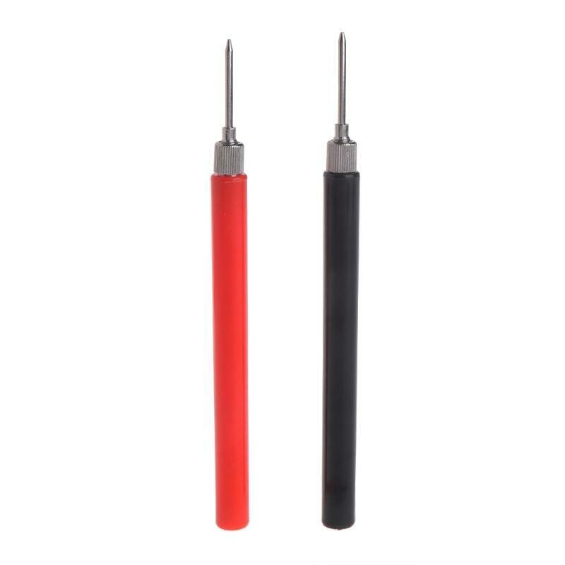 2pcs Spring Test Probe Tip Insulated Hook Wire Connector Lead Pin for Multimeter