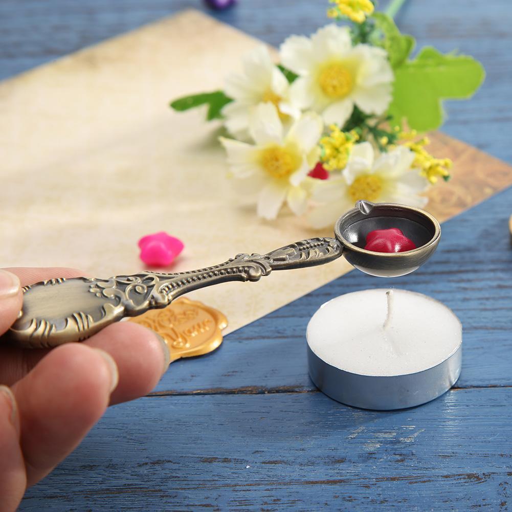 Sealing Wax Spoon Fire Paint Melting Firing Stamp Envelopes Card Metal Tool