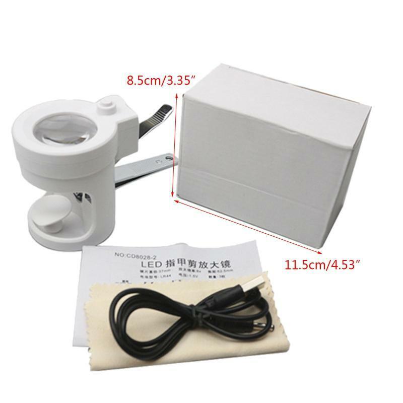 2 in 1 Magnifying Glass & Nail Clipper 8x Magnifier LED Magnifying Glass Gift