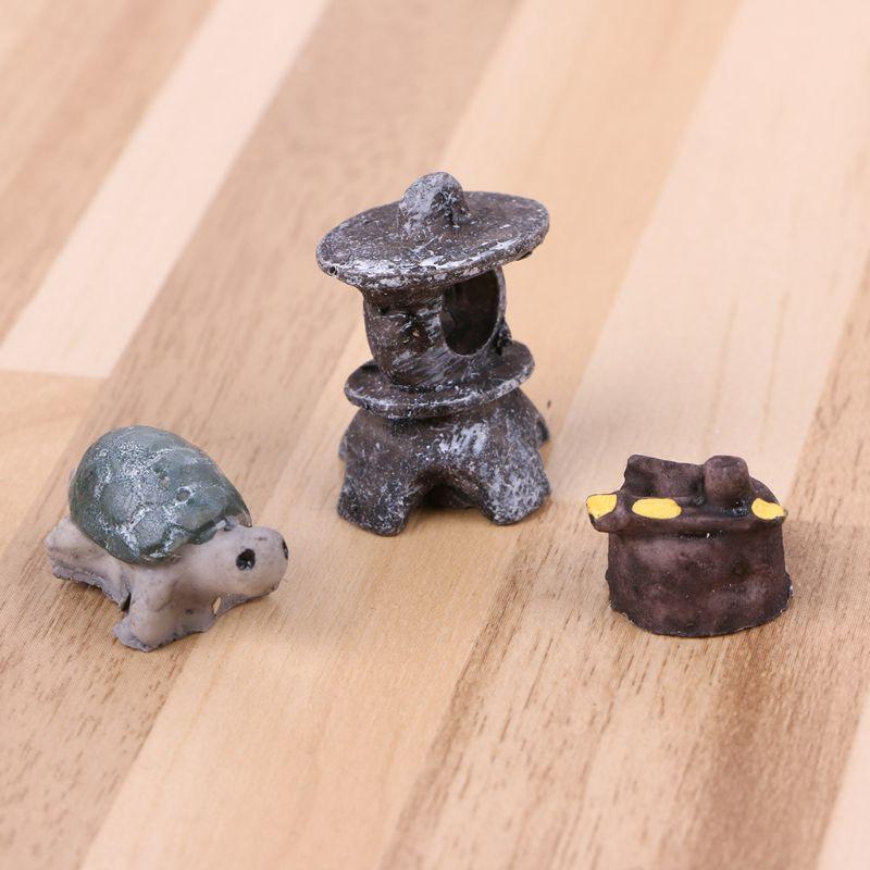 3pc Mini Bridge Clouds Rainbow Trees Sand Garden Decor Pot Fairy Garden Ornament