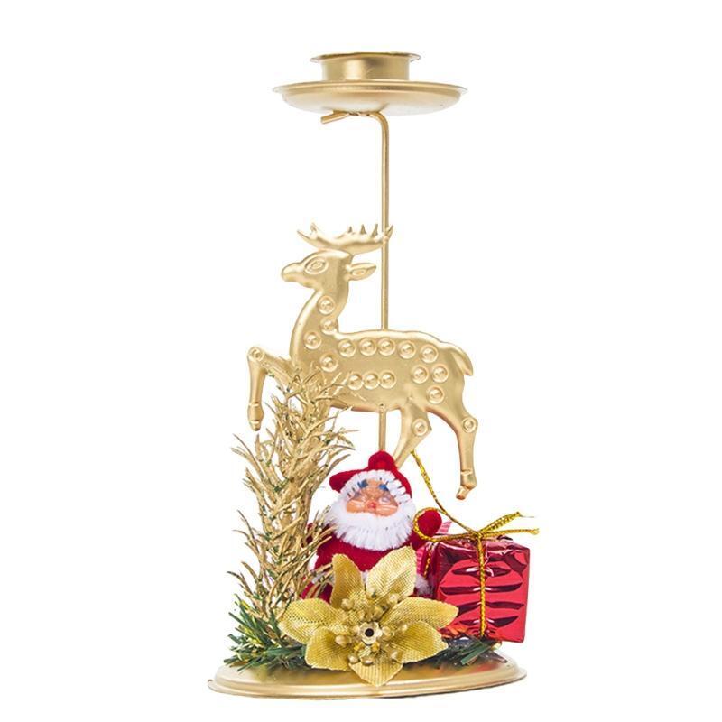 Christmas Wrought Iron Candlestick Candle Holder for Christmas Ornaments