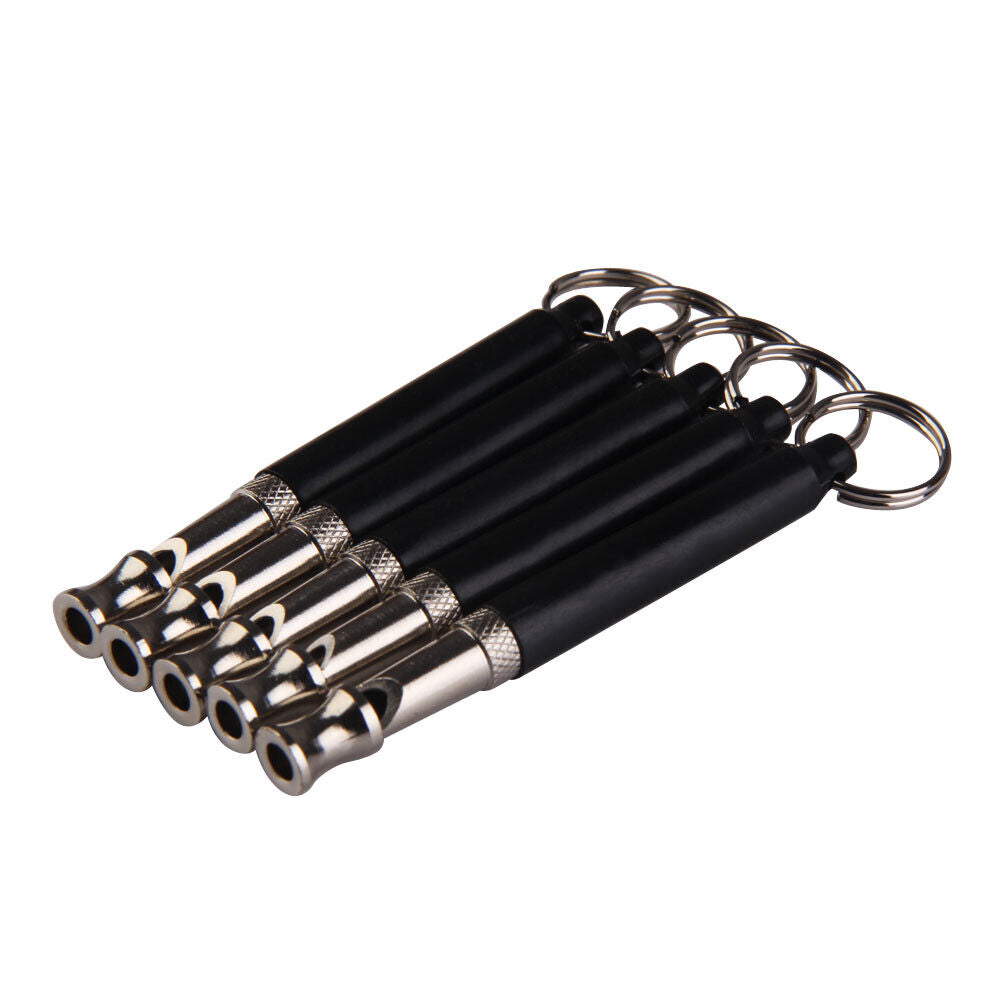 Two-tone Ultrasonic Flute Dog Whistle Keychain for Pet Training