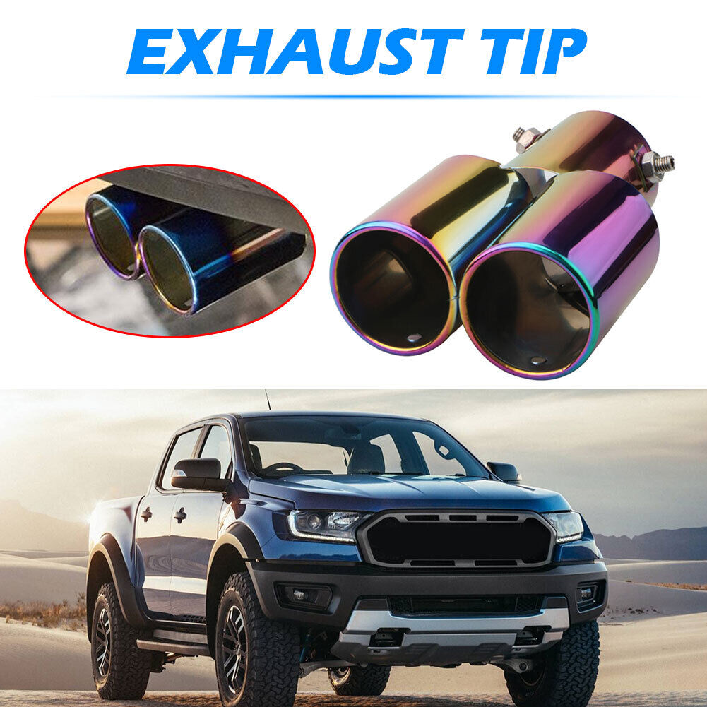 Car Styling Straight Cut Stainless Steel Dual Muffler Exhaust Tail Pipe Tip