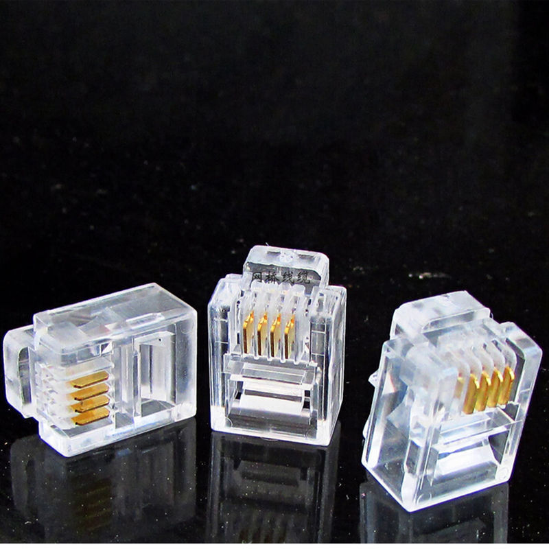 100 pcs RJ11 Modular Plugs 6P4C For Solid Connectors NEW G9K PL