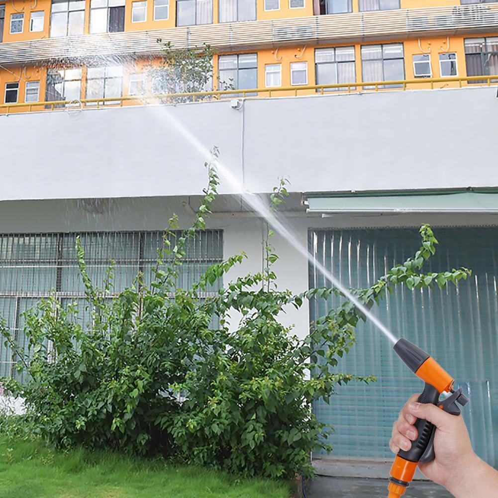 Garden Cleaning Water Gun with 2.5m Retractable Spring Hose Connector Set
