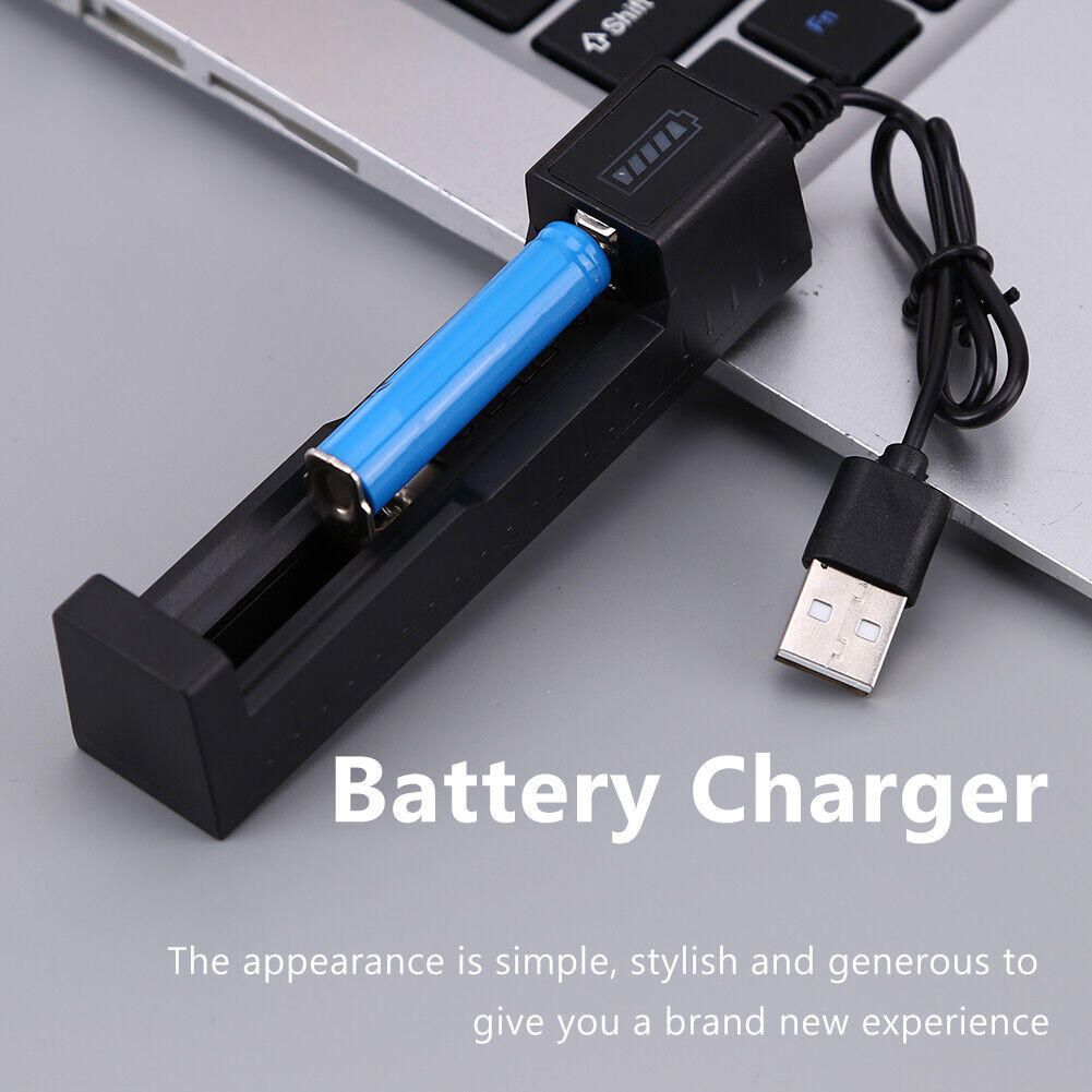 USB Battery Charger 1 Slot Charging Adapter for 18650 21700 22650 16340