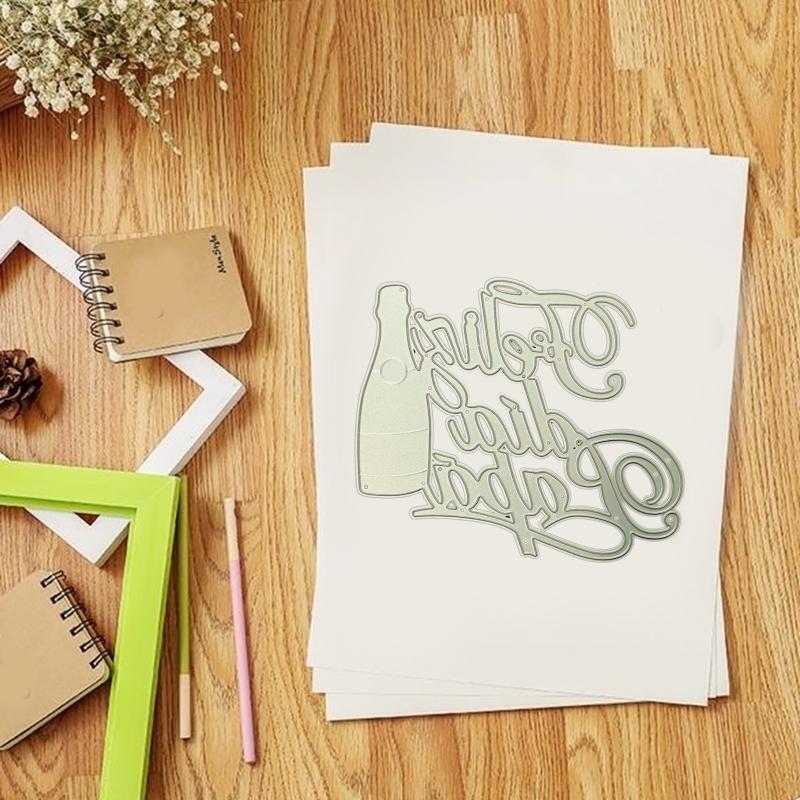 DIY Letter Bottle Cut Dies Stencil for Paper Cards Art Crafts Party Decorative