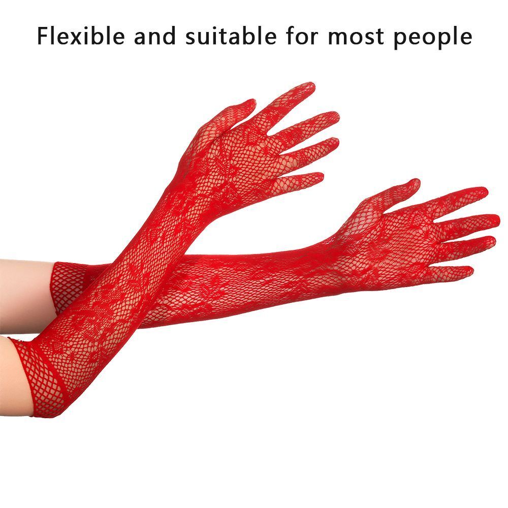 Floral Gothic Punk Mittens Christmas Halloween Gloves Lace Gloves Fancy Dress