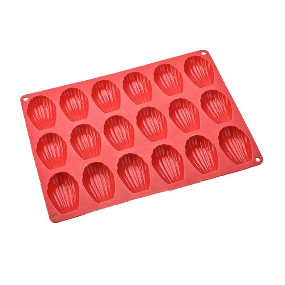 Biscuit Brick Red Cookie Shell Shape Madeleine Silicone 18 Cavity Cake Mold