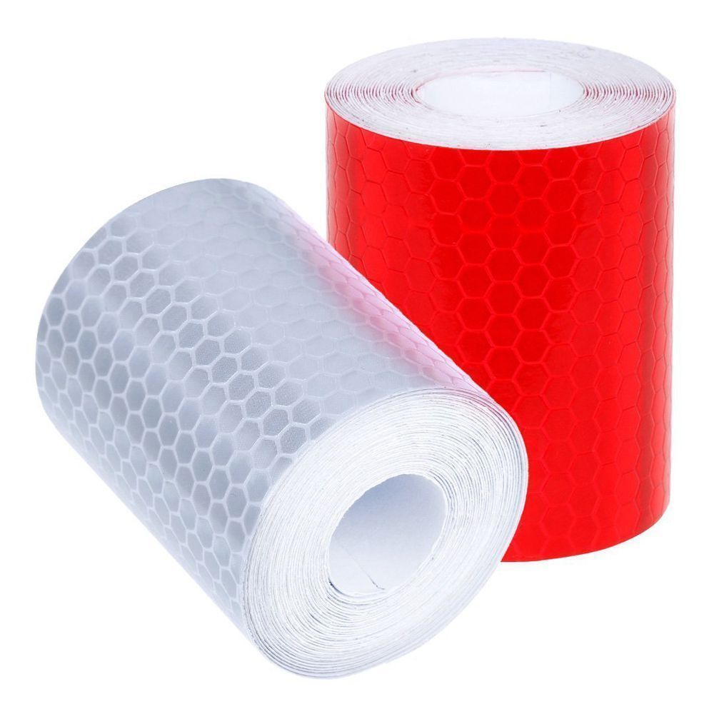 2 pcs 50mm × 3 meter Adhesive Tape Warning Tape Reflector Tape Security Ma O1L1