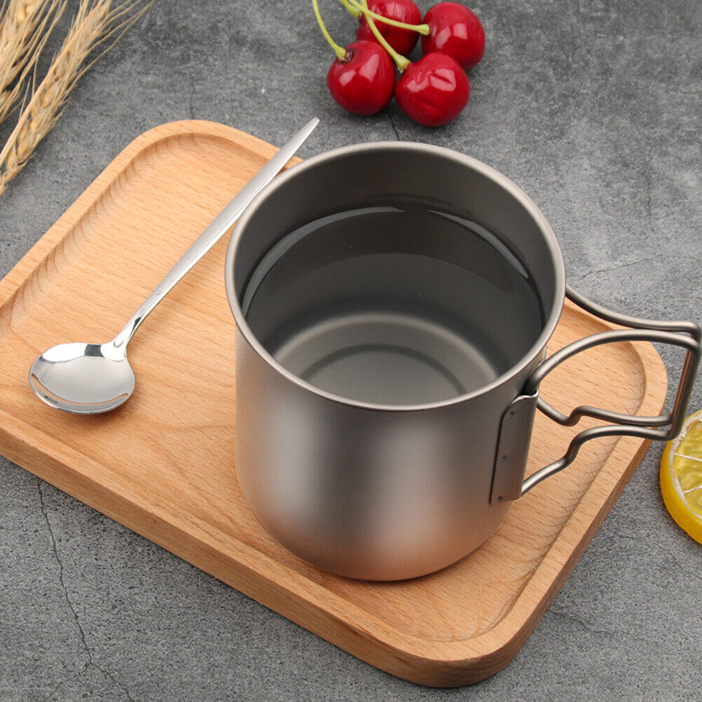 420ml Camping Water Cup Mug with Lid Outdoor Picnic Travel Cooking Utensils
